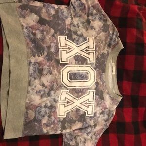 Purple/Gray XOX Cropped Sweater